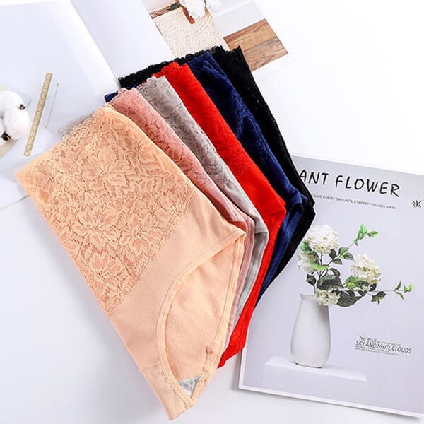 Women's High Waist Cotton Lace Panties