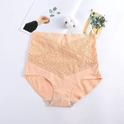 Women's High Waist Cotton Lace Panties