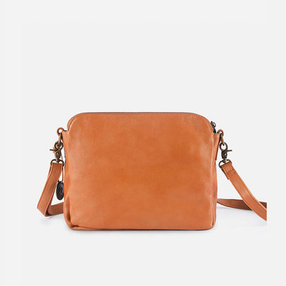 Three-Layer Leather Crossbody Shoulder & Clutch Bag