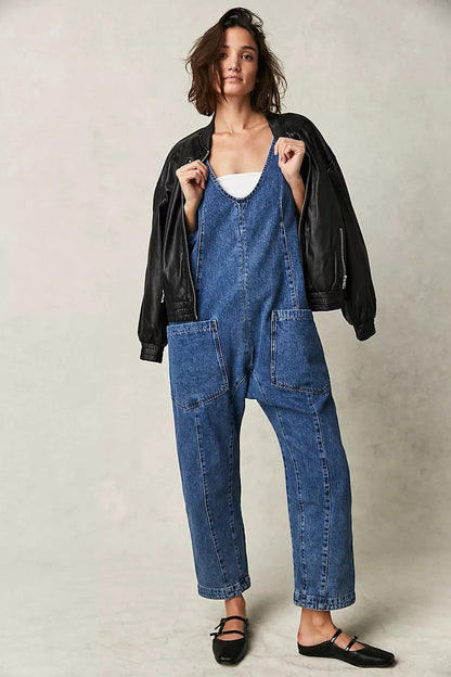 Denim Jumpsuit With Pockets