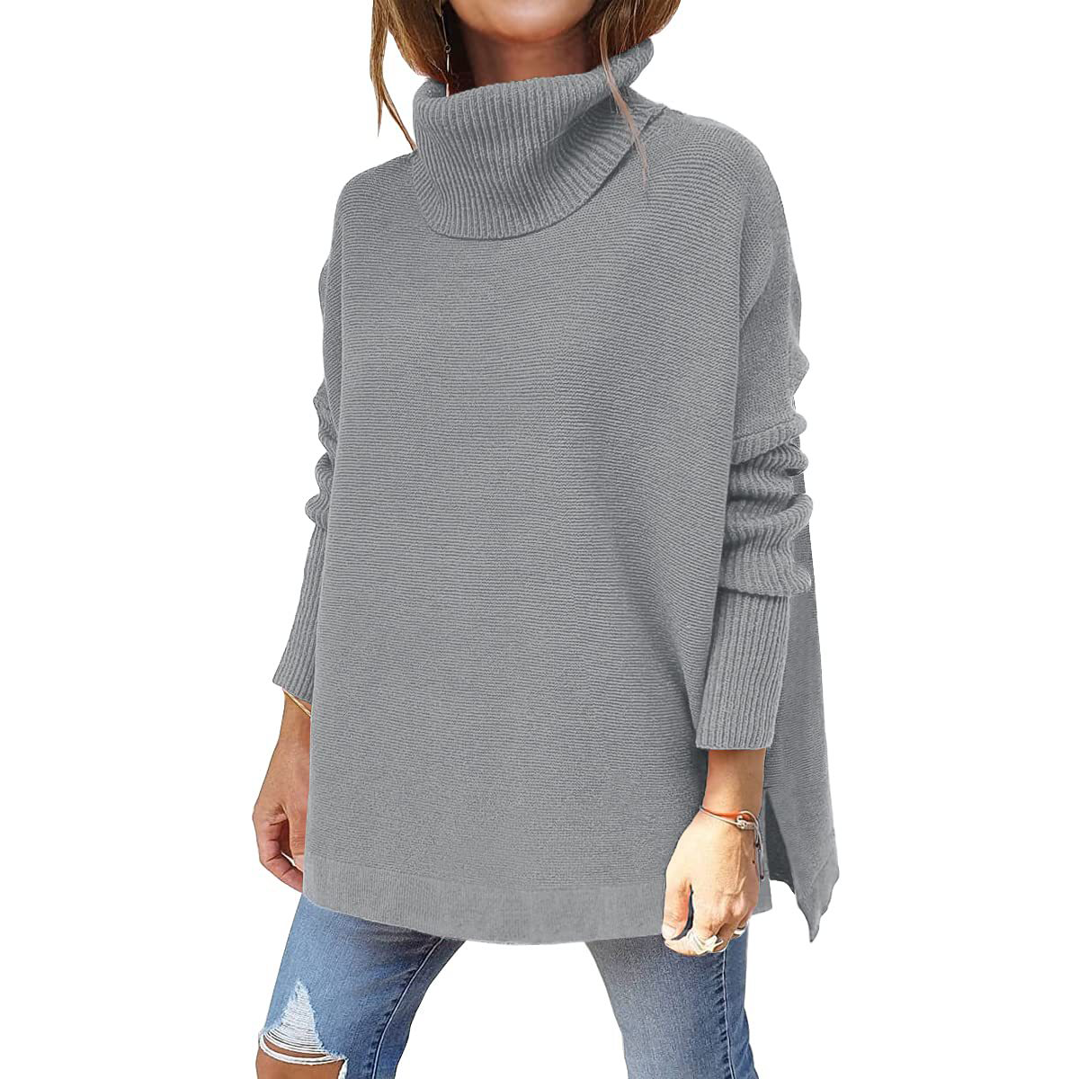 Women's Turtleneck Oversized Sweater Mid Length