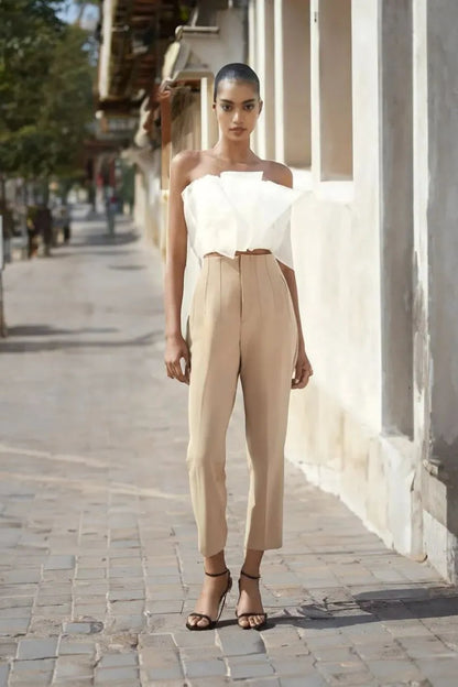 Tailored Pleat High Waist Pants(Buy 2 Free Shipping)