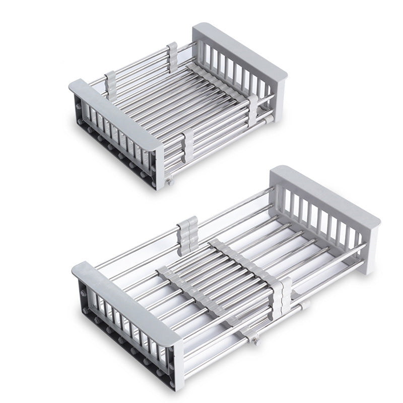 Stainless steel telescopic drain basket