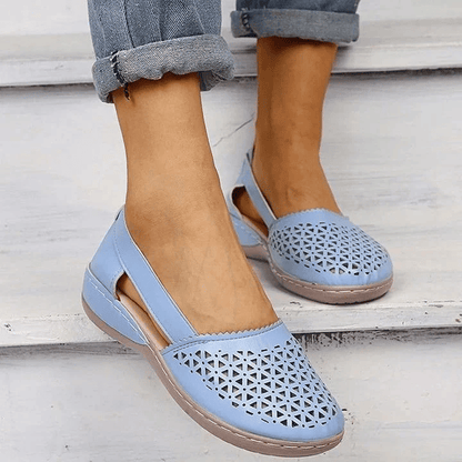 Women Wedges Orthopedic Hollow Out PU Summer Vintage Sandals