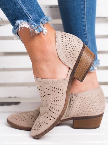 Faux Suede Zipper Ankle Boots