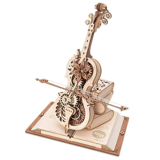 DIY Wooden Cello Self Playing Musical Instrument Magic Music Box Cool Gift Ideas