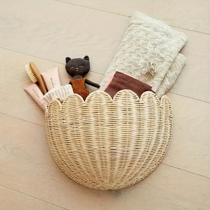 Chic Handwoven Rattan Wall Basket