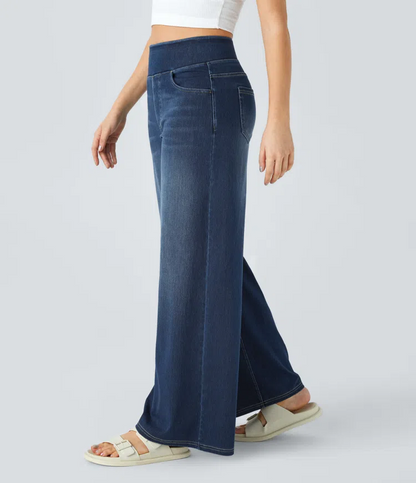 Super Stretch High-Waisted Wide Leg Jeans