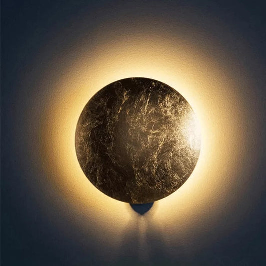 GoldVeil - Nordic Modern Creativity Bedroom Eclipse LED Art Wall Sconce Lamp