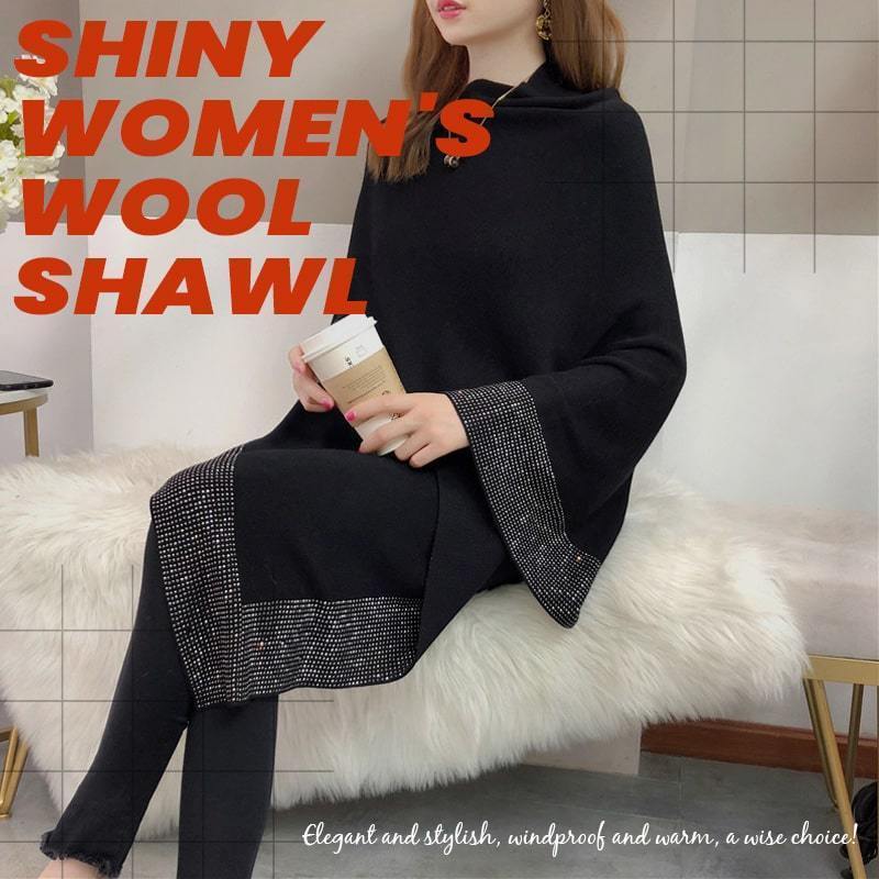 Shiny Women's Wool Shawl