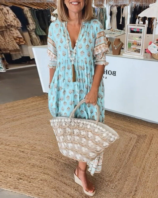 Printed Vacation Long Dress